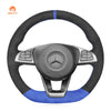 MEWANT Carbon Fiber Leather Car Steering Wheel Cover for Mercedes Benz W176 W246 W205 C117 C218 X218 W213 X253 C253 - Alcantara, Leather, Carbon Fiber, Easy Install, Non - Slip, Best Steering Wheel Cover