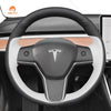 MEWANT Carbon Fiber Leather Car Steering Wheel Cover for Tesla Model 3 2017 - 2020 / Model Y 2020 - 2021 - Mewant Cover