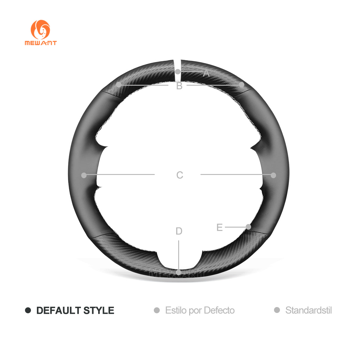 MEWANT Carbon Fiber Leather Car Steering Wheel Cover for Tesla Model 3 2017 - 2020 / Model Y 2020 - 2021 - Alcantara, Leather, Carbon Fiber, Easy Install, Non - Slip, Best Steering Wheel Cover