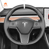 MEWANT Carbon Fiber Leather Car Steering Wheel Cover for Tesla Model 3 2017 - 2020 / Model Y 2020 - 2021 - Mewant Cover