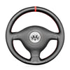 MEWANT Carbon Fiber Leather Car Steering Wheel Cover for Volkswagen VW Golf 4 Passat B5 Polo Bora Sharan for Seat Leon MK1 (1M) for Skoda Fabia 1 (6Y) - Mewant Cover