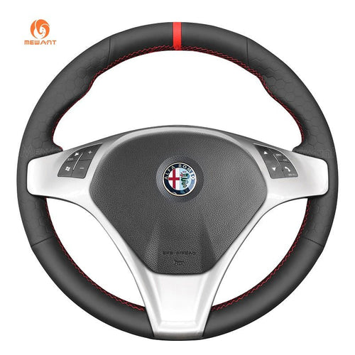 MEWANT Carbon Fiber Suede Athsuede Car Steering Wheel Cover for Alfa Romeo Giulietta 2010 - 2014 / MiTo 2008 - 2015 - Mewant Cover