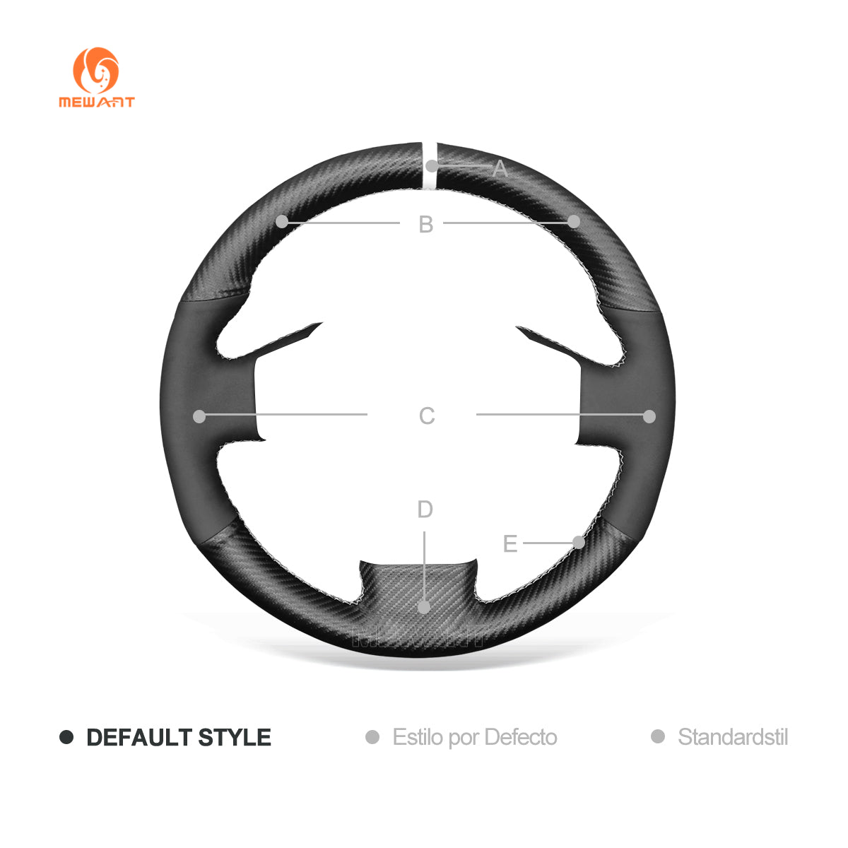 MEWANT Carbon Fiber Suede Car Steering Wheel Cover for Infiniti G35 2003 - 2006 / for Nissan Skyline V35 2003 - 2006 - Alcantara, Leather, Carbon Fiber, Easy Install, Non - Slip, Best Steering Wheel Cover