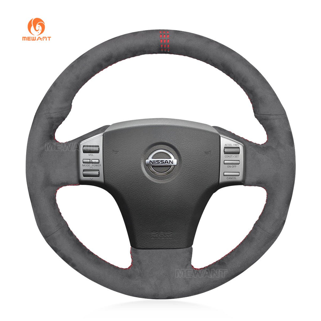 MEWANT Carbon Fiber Suede Car Steering Wheel Cover for Infiniti G35 2003 - 2006 / for Nissan Skyline V35 2003 - 2006 - Alcantara, Leather, Carbon Fiber, Easy Install, Non - Slip, Best Steering Wheel Cover