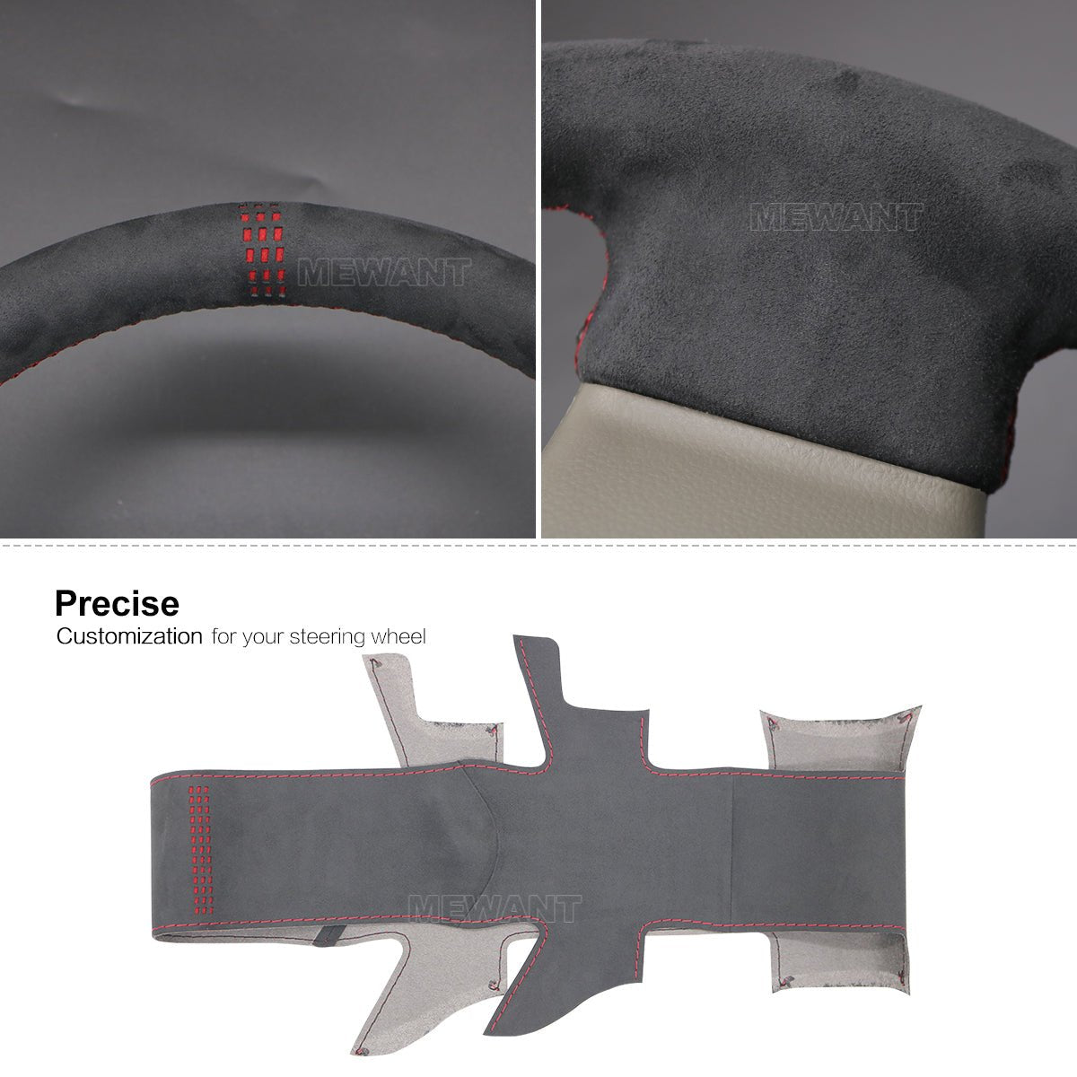 MEWANT Carbon Fiber Suede Car Steering Wheel Cover for Infiniti G35 2003 - 2006 / for Nissan Skyline V35 2003 - 2006 - Alcantara, Leather, Carbon Fiber, Easy Install, Non - Slip, Best Steering Wheel Cover