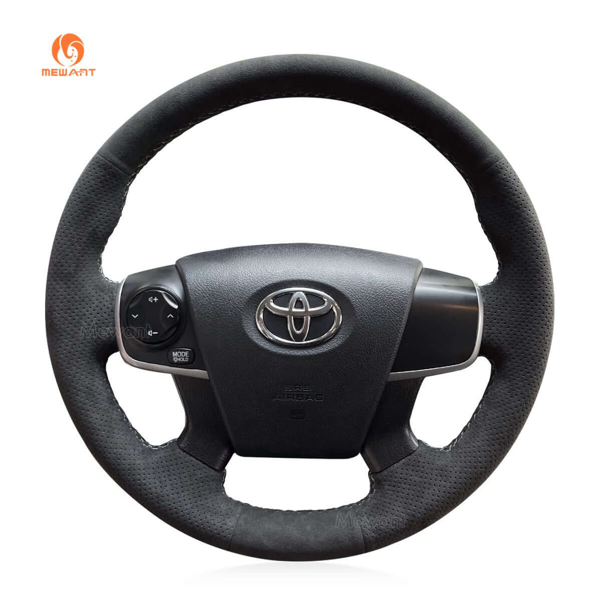 MEWANT Carbon Fiber Suede Car Steering Wheel Cover for Toyota Camry 2017 - 2021 / Corolla 2018 - 2021 / RAV4 2018 - 2021 - Alcantara, Leather, Carbon Fiber, Easy Install, Non - Slip, Best Steering Wheel Cover