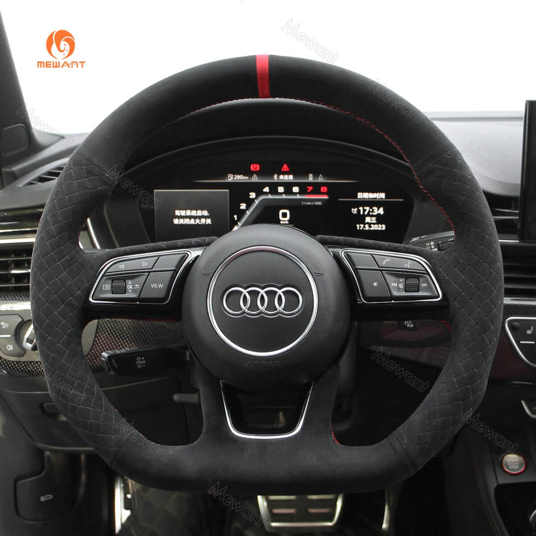 MEWANT Steering Wheel Cover for Audi A3 A5 RS 3 RS 5 S3 S4 S5 2017-2019