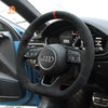 MEWANT Dark Grey Alcantara Car Steering Wheel Cover for Audi A3 A5 RS 3 RS 5 S3 S4 S5 - Mewant Cover