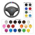 MEWANT Dark Grey Alcantara Car Steering Wheel Cover for BMW 3 Series E90 (Sedan) 2005 - 2011 / E91 (Touring) 2005 - 2011 X1 E84 2009 - 2015 - Alcantara, Leather, Carbon Fiber, Easy Install, Non - Slip, Best Steering Wheel Cover