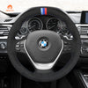 MEWANT Dark Grey Alcantara Car Steering Wheel Cover for BMW 3 Series F30 F34 F22 F23 F32 F33 F36 - Mewant Cover