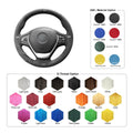 MEWANT Dark Grey Alcantara Car Steering Wheel Cover for BMW 3 Series F30 F34 F22 F23 F32 F33 F36 - Alcantara, Leather, Carbon Fiber, Easy Install, Non - Slip, Best Steering Wheel Cover
