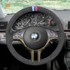 MEWANT Dark Grey Alcantara Car Steering Wheel Cover for BMW E46 318i 325i 330ci / E39 / X5 E53 / Z3 E36/7 E36/8 - Mewant Cover