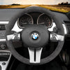 MEWANT Dark Grey Alcantara Car Steering Wheel Cover for BMW Z4 E85 (Roadster) 2003 - 2008 / E86 (Coupe) 2005 - 2008 - Mewant Cover