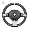 MEWANT Dark Grey Alcantara Car Steering Wheel Cover for BMW Z4 E85 (Roadster) 2003 - 2008 / E86 (Coupe) 2005 - 2008 - Mewant Cover