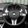 MEWANT Dark Grey Alcantara Car Steering Wheel Cover for BMW Z4 E85 (Roadster) 2003 - 2008 / E86 (Coupe) 2005 - 2008 - Mewant Cover