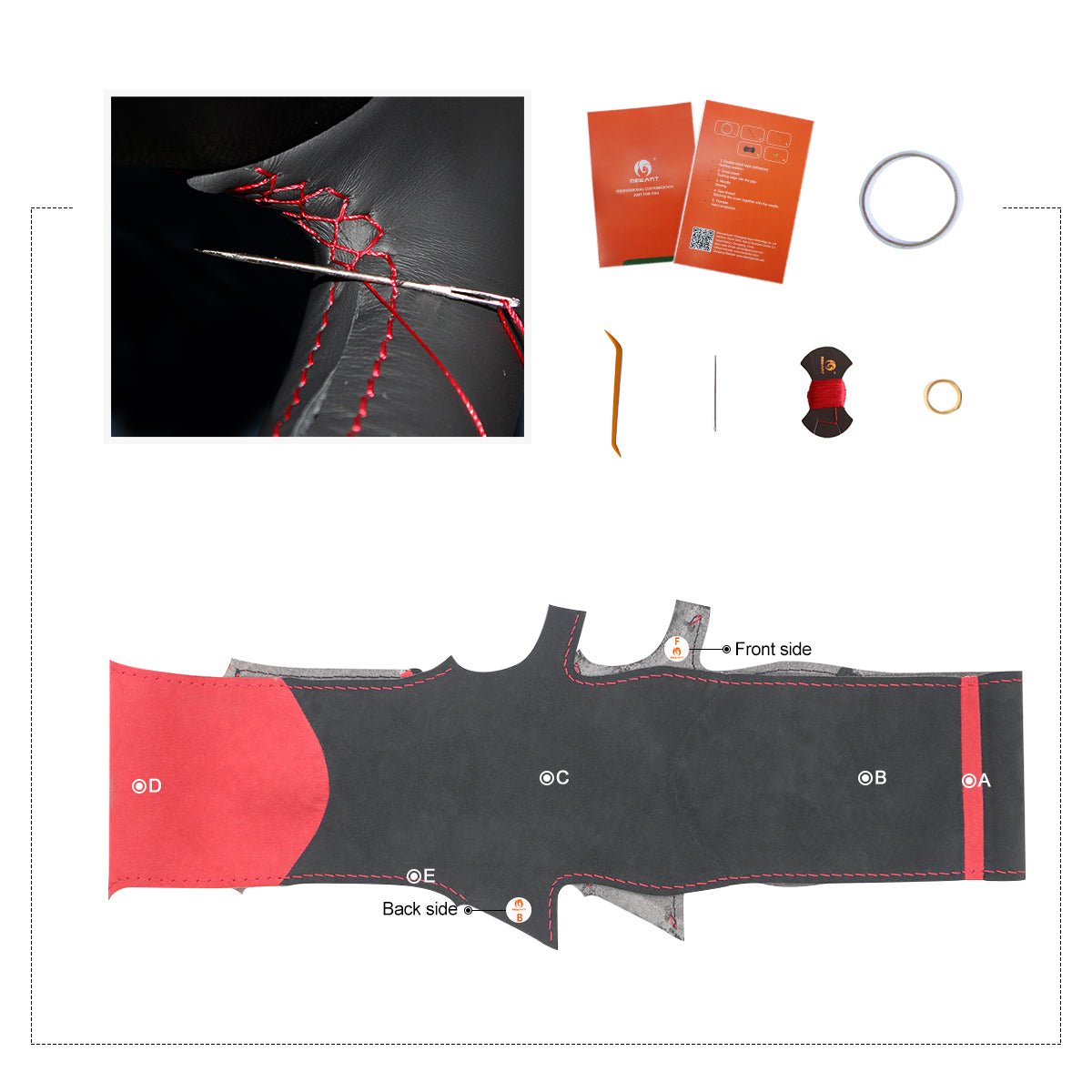 MEWANT Dark Grey Alcantara Car Steering Wheel Cover for Kia Stinger 2017 2018 2019 2020 - Alcantara, Leather, Carbon Fiber, Easy Install, Non - Slip, Best Steering Wheel Cover