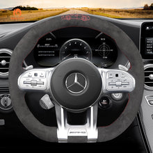 Load image into Gallery viewer, MEWANT Dark Grey Alcantara Car Steering Wheel Cover for Mercedes Benz AMG A35 W177 C190 W205 W213 - Mewant Cover
