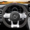 MEWANT Dark Grey Alcantara Car Steering Wheel Cover for Mercedes Benz AMG A35 W177 C190 W205 W213 - Alcantara, Leather, Carbon Fiber, Easy Install, Non - Slip, Best Steering Wheel Cover
