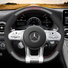 Load image into Gallery viewer, MEWANT Dark Grey Alcantara Car Steering Wheel Cover for Mercedes Benz AMG A35 W177 C190 W205 W213 - Mewant Cover
