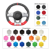 Load image into Gallery viewer, MEWANT Dark Grey Red Alcantara Car Steering Wheel Cover for Mercedes Benz AMG A35 W177 C190 W205 W213 - Mewant Cover
