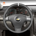MEWANT DIY Black Leather Suede Car Steering Wheel Cover for Chevrolet Malibu HHR Cobalt for Pontiac G5 G6 Solstice Torrent - Alcantara, Leather, Carbon Fiber, Easy Install, Non - Slip, Best Steering Wheel Cover