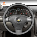 MEWANT DIY Black Leather Suede Car Steering Wheel Cover for Chevrolet Malibu HHR Cobalt for Pontiac G5 G6 Solstice Torrent - Alcantara, Leather, Carbon Fiber, Easy Install, Non - Slip, Best Steering Wheel Cover
