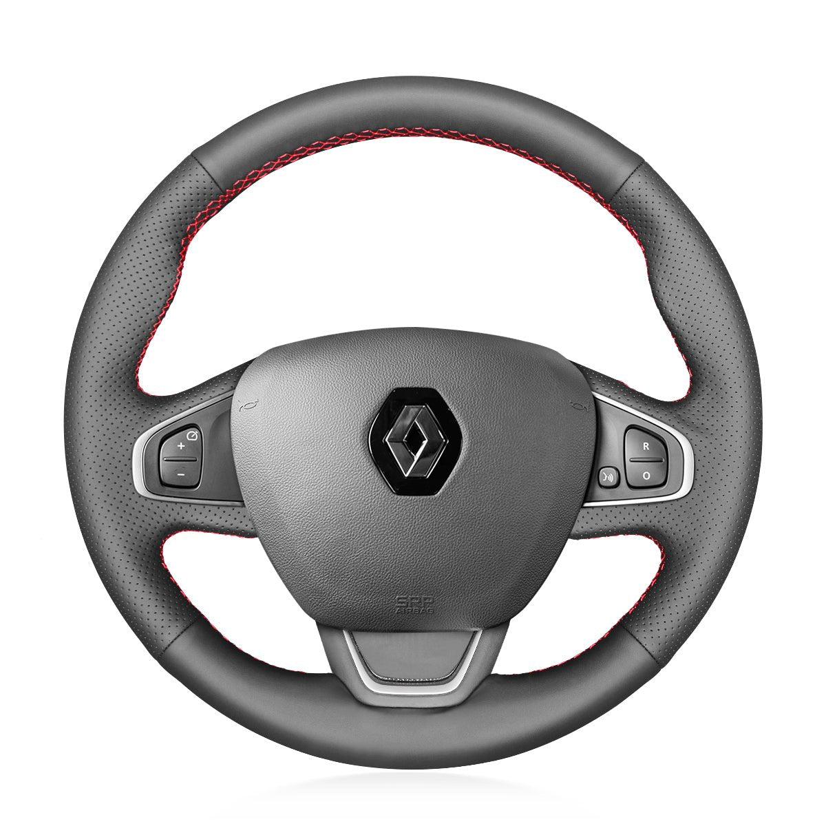 MEWANT DIY Black Leather Suede Car Steering Wheel Cover for Renault Clio 4 (IV) 2016 - 2020 / Captur 2016 - 2020 / Kaptur 2016 - 2020 - Mewant Cover