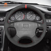 MEWANT DIY Black Leather Suede Car Steering Wheel Cover Honda?Accord?1994 - 1997?/?Odyssey?1995 - 1997?/?Prelude?1994 - 1996 - Mewant Cover