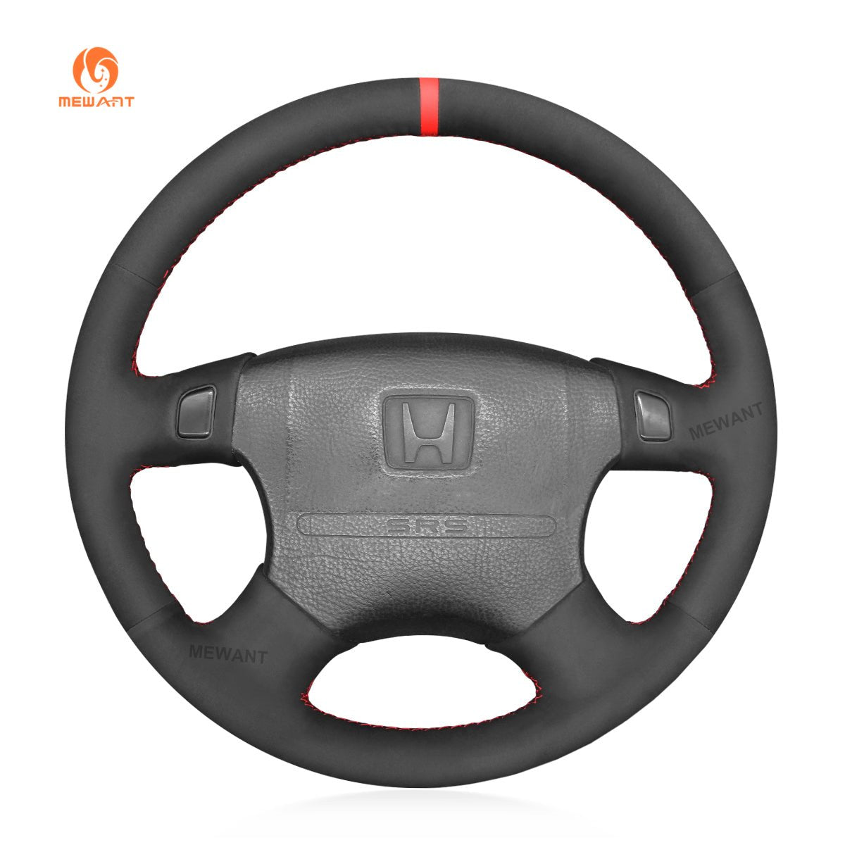MEWANT DIY Black Leather Suede Car Steering Wheel Cover Honda?Accord?1994 - 1997?/?Odyssey?1995 - 1997?/?Prelude?1994 - 1996 - Mewant Cover