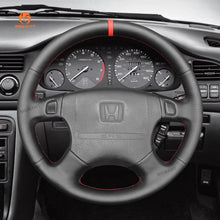 Charger l&#39;image dans la visionneuse de galerie, MEWANT DIY Black Leather Suede Car Steering Wheel Cover Honda Accord 1994 - 1997 / Odyssey 1995 - 1997 / Prelude 1994 - 1996 - Mewant Cover
