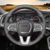 MEWANT DIY Black Leather Suede Carbon Fiber Car Steering Wheel Cover for Dodge Challenger Charger 2015 - 2021/ Dodge Durango 2018 - 2021 - Mewant Cover