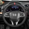 MEWANT DIY Black Leather Suede Carbon Fiber Car Steering Wheel Cover for Honda Civic 10 X CR - V CRV Clarity - Mewant Cover