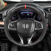 MEWANT DIY Black Leather Suede Carbon Fiber Car Steering Wheel Cover for Honda Civic 10 X CR - V CRV Clarity - Mewant Cover