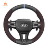 MEWANT DIY Black Leather Suede Carbon Fiber Car Steering Wheel Cover for Hyundai Elantra (N Line)/ Elantra N / Veloster N/ i20 N / i20 N Line/ i30 N/ i30 N Line/ Kona N - Mewant Cover