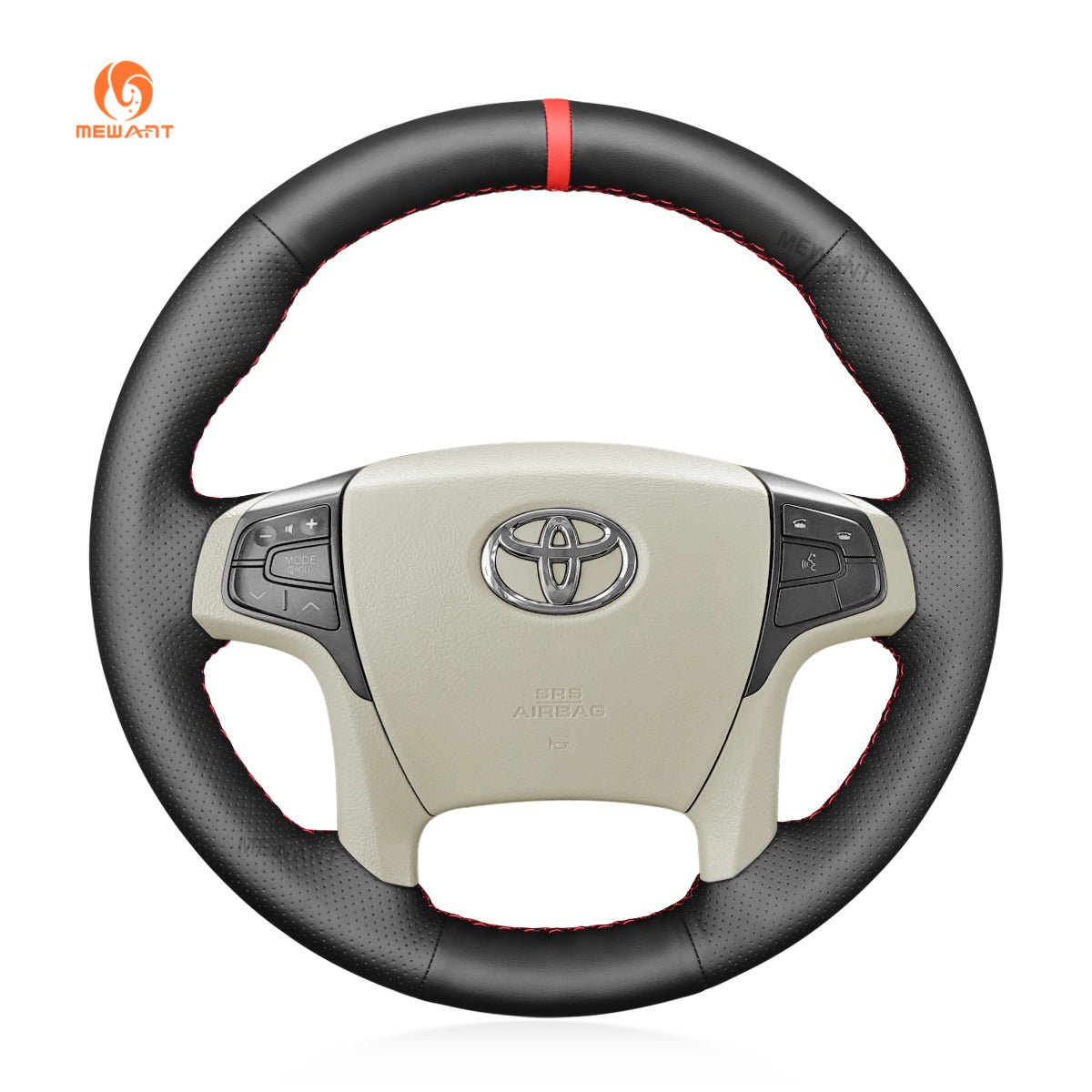 MEWANT DIY Black PU Leather Real Genuine Leather Car Steering Wheel Cover for Toyota Sienna 2011 - 2014 - Alcantara, Leather, Carbon Fiber, Easy Install, Non - Slip, Best Steering Wheel Cover