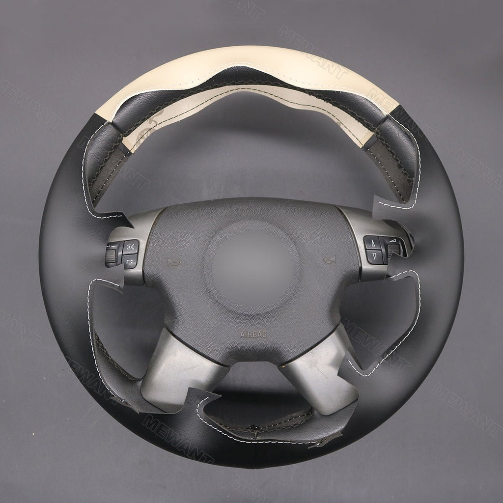 MEWANT DIY Black PU Real Genuine Leather Suede Car Steering Wheel Cover for?Opel?Vectra?C?Signum?for?Vauxhall?Vectra?C?Signum for?Holden?Vectra - Mewant Cover