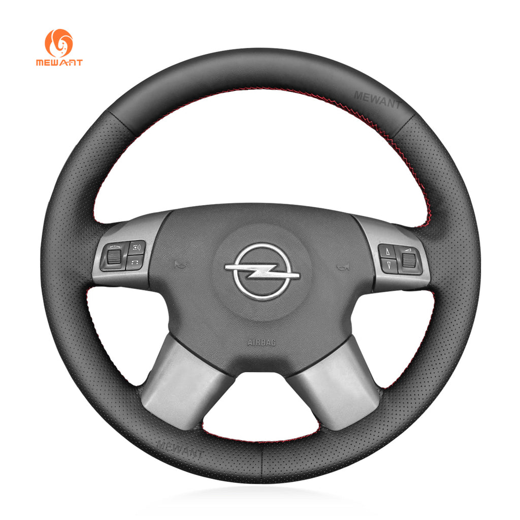 MEWANT DIY Black PU Real Genuine Leather Suede Car Steering Wheel Cover for?Opel?Vectra?C?Signum?for?Vauxhall?Vectra?C?Signum for?Holden?Vectra - Mewant Cover