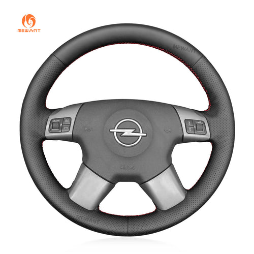 MEWANT DIY Black PU Real Genuine Leather Suede Car Steering Wheel Cover for Opel Vectra C Signum for Vauxhall Vectra C Signum for Holden Vectra - Mewant Cover