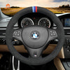 MEWANT DIY Car Steering Wheel Cover for BMW M Sport M3 E90 E91 E92 E93 / E87 E81 E82 E88 / X1 E84 / M3 E90 E92 E93 - Mewant Cover