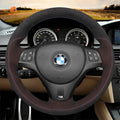 MEWANT DIY Car Steering Wheel Cover for BMW M Sport M3 E90 E91 E92 E93 / E87 E81 E82 E88 / X1 E84 / M3 E90 E92 E93 - Alcantara, Leather, Carbon Fiber, Easy Install, Non - Slip, Best Steering Wheel Cover