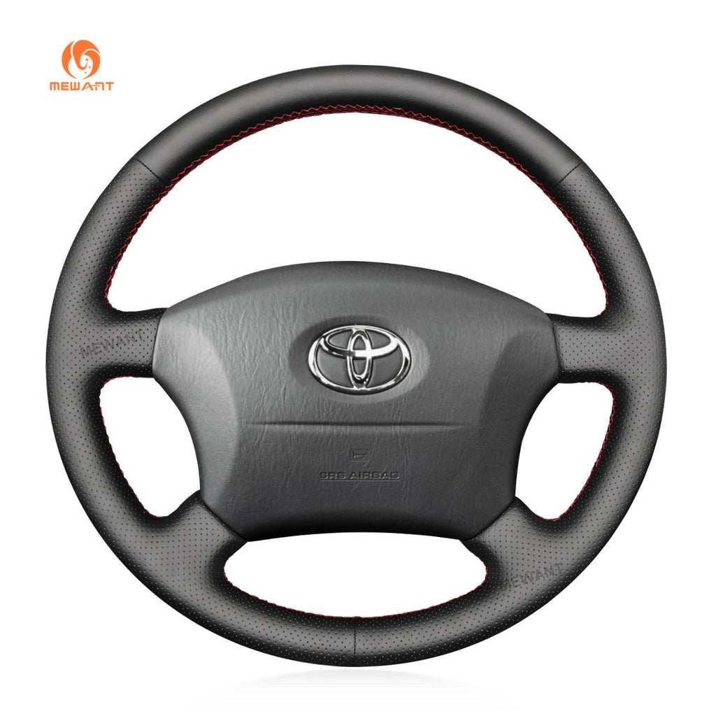 MEWANT DIY Car Steering Wheel Cover for Toyota Land Cruiser 1996 - 2002 / Land Cruiser Prado 1996 - 2002 - Alcantara, Leather, Carbon Fiber, Easy Install, Non - Slip, Best Steering Wheel Cover