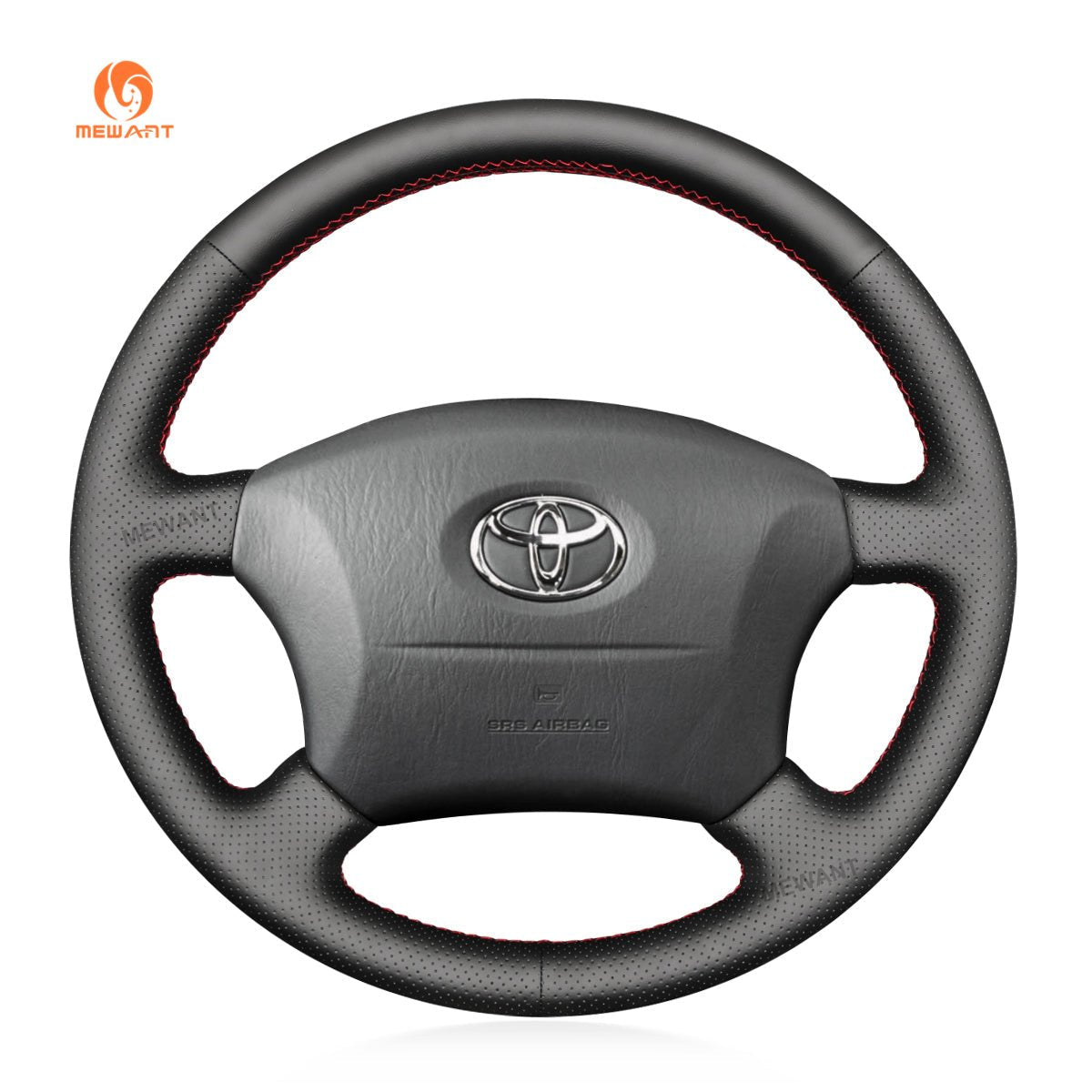 MEWANT DIY Car Steering Wheel Cover for Toyota Land Cruiser 1996 - 2002 / Land Cruiser Prado 1996 - 2002 - Alcantara, Leather, Carbon Fiber, Easy Install, Non - Slip, Best Steering Wheel Cover
