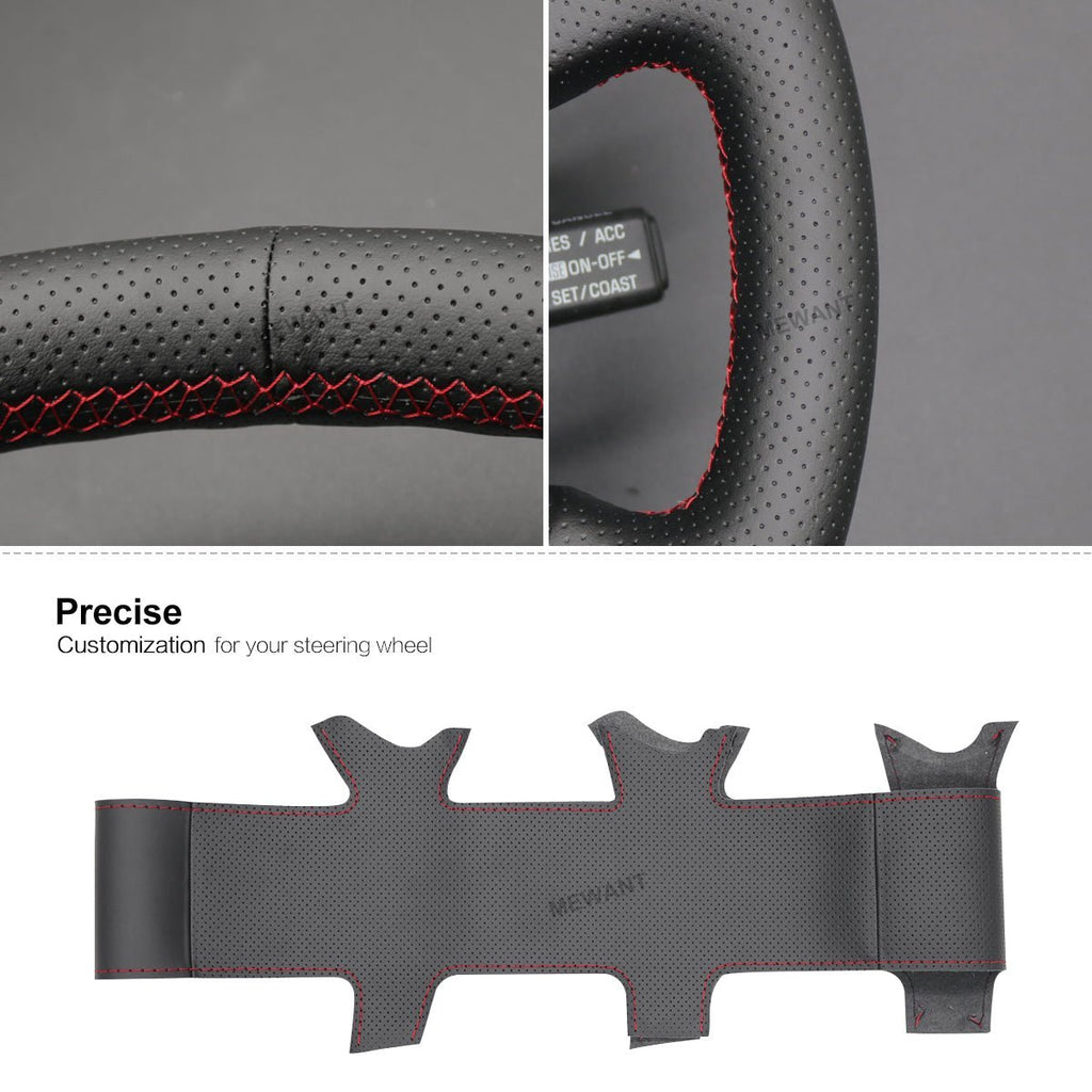 MEWANT DIY Car Steering Wheel Cover for Toyota Land Cruiser 1996 - 2002 / Land Cruiser Prado 1996 - 2002 - Alcantara, Leather, Carbon Fiber, Easy Install, Non - Slip, Best Steering Wheel Cover
