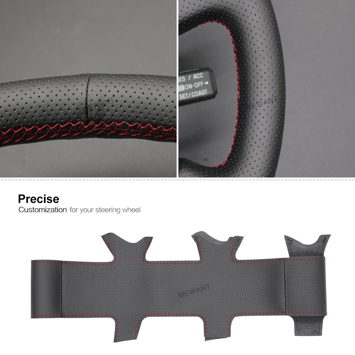 MEWANT DIY Car Steering Wheel Cover for Toyota Land Cruiser 1996 - 2002 / Land Cruiser Prado 1996 - 2002 - Alcantara, Leather, Carbon Fiber, Easy Install, Non - Slip, Best Steering Wheel Cover