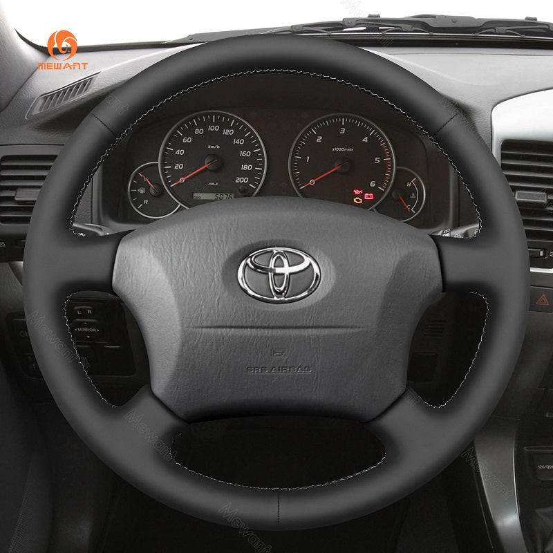 MEWANT DIY Car Steering Wheel Cover for Toyota Land Cruiser 1996 - 2002 / Land Cruiser Prado 1996 - 2002 - Alcantara, Leather, Carbon Fiber, Easy Install, Non - Slip, Best Steering Wheel Cover