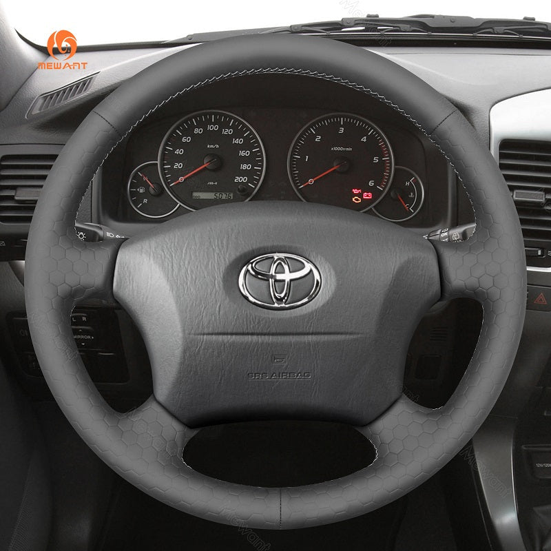 MEWANT DIY Car Steering Wheel Cover for Toyota Land Cruiser 1996 - 2002 / Land Cruiser Prado 1996 - 2002 - Alcantara, Leather, Carbon Fiber, Easy Install, Non - Slip, Best Steering Wheel Cover