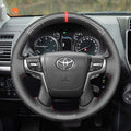 MEWANT DIY Car Steering Wheel Cover for Toyota Land Cruiser 2015 - 2020 / Land Cruiser Prado 2017 - 2020 / Crown 2012 - 2018 - Alcantara, Leather, Carbon Fiber, Easy Install, Non - Slip, Best Steering Wheel Cover
