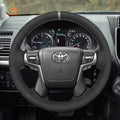 MEWANT DIY Car Steering Wheel Cover for Toyota Land Cruiser 2015 - 2020 / Land Cruiser Prado 2017 - 2020 / Crown 2012 - 2018 - Alcantara, Leather, Carbon Fiber, Easy Install, Non - Slip, Best Steering Wheel Cover