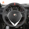 MEWANT DIY Carbon Fiber Suede Alcantara Car Steering Wheel Cover for Alfa Romeo Giulietta 2014 - 2021 - Mewant Cover