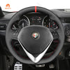 MEWANT DIY Carbon Fiber Suede Alcantara Car Steering Wheel Cover for Alfa Romeo Giulietta 2014 - 2021 - Mewant Cover